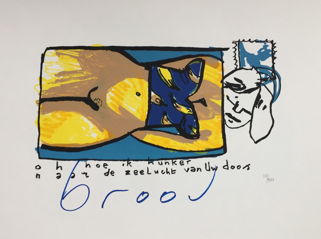 Herman Brood - Originele Kleurenzeefdruk: Oh Hoe Ik Hunker  kopen? Bied vanaf 1!