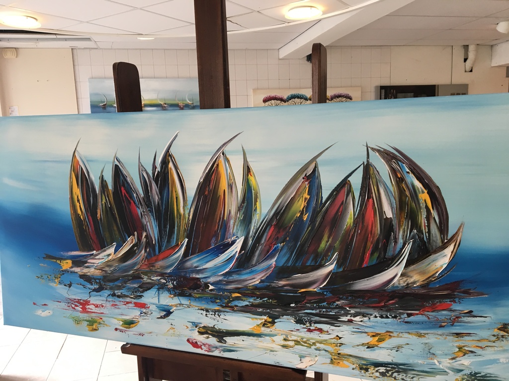 Gena - Fantasie Sailing - Acrylverf op doek kopen? Bied vanaf 250!