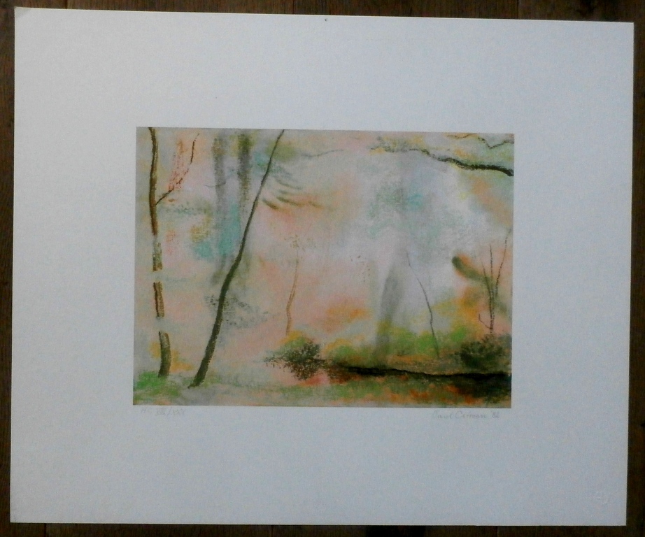 Paul Citroen-kleurenlitho: landschap -1982 verkocht voor € 100!