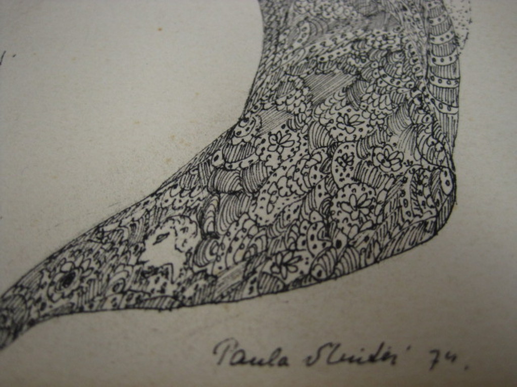 Zeldzame Oostindische Inkttekening "vogelfiguur"  van Paula Sluiter (1903-1993)  kopen? Bied vanaf 1!