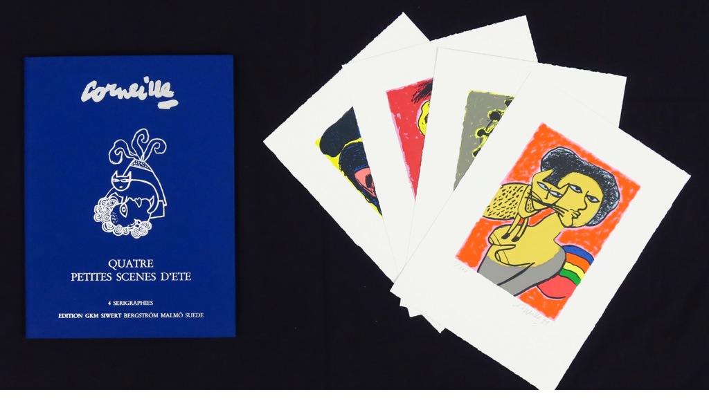 Corneille: Portfolio met 4 zeefdrukken, Quatre petites scenes d'ete kopen? Bied vanaf 280!