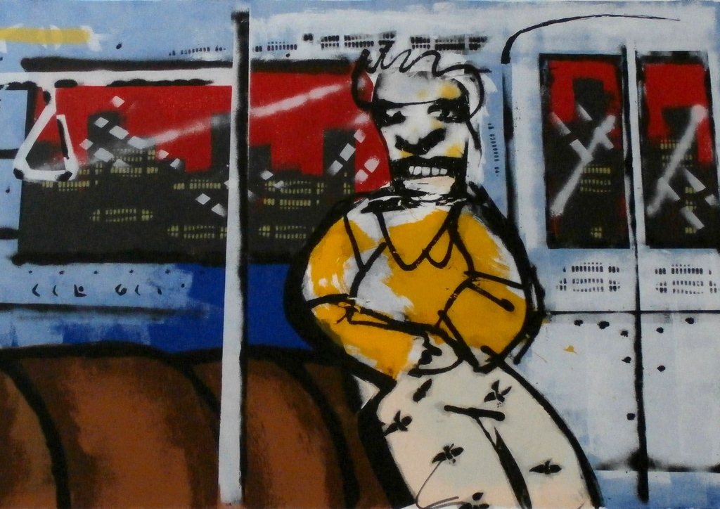 Herman Brood - ingelijste zeefdruk: Metro verkocht voor € 350!