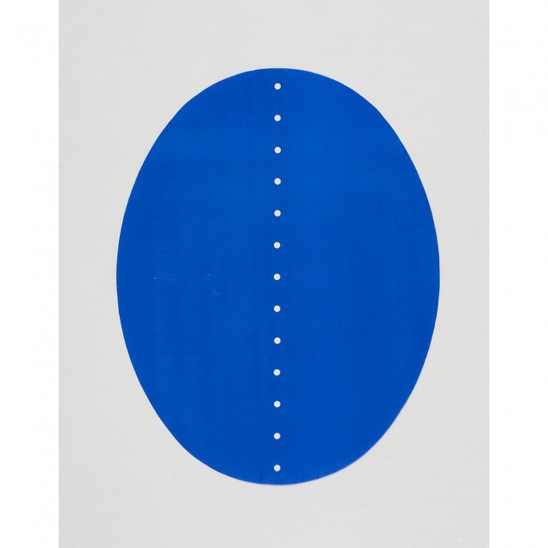 Lucio Fontana, zeefdruk op rhodoïd, "Concetto Spaziale" verkocht voor € 2300!