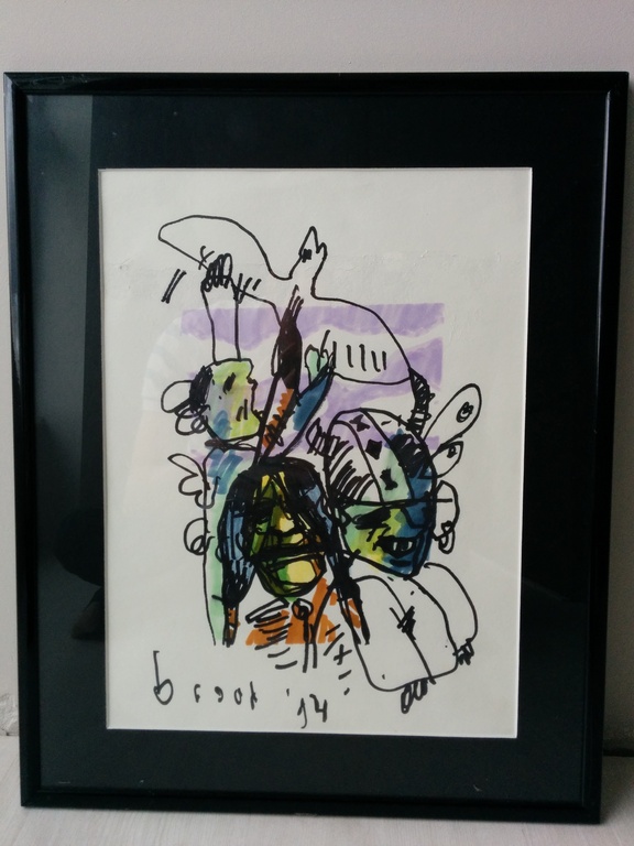 Herman Brood originele grote tekening 1994 met lijst en certificaat TOPWERK kopen? Bied vanaf 475!