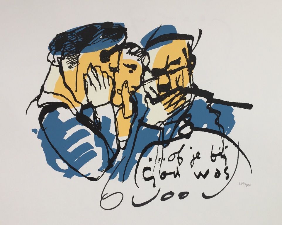 Herman Brood - Originele Kleurenzeefdruk: Of Je Bij God Was kopen? Bied vanaf 1!