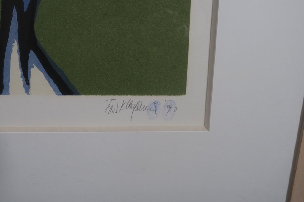 Fon Klement: Boardsnede, Vase en Fleurs - Ingelijst (Groot!) kopen? Bied vanaf 150!