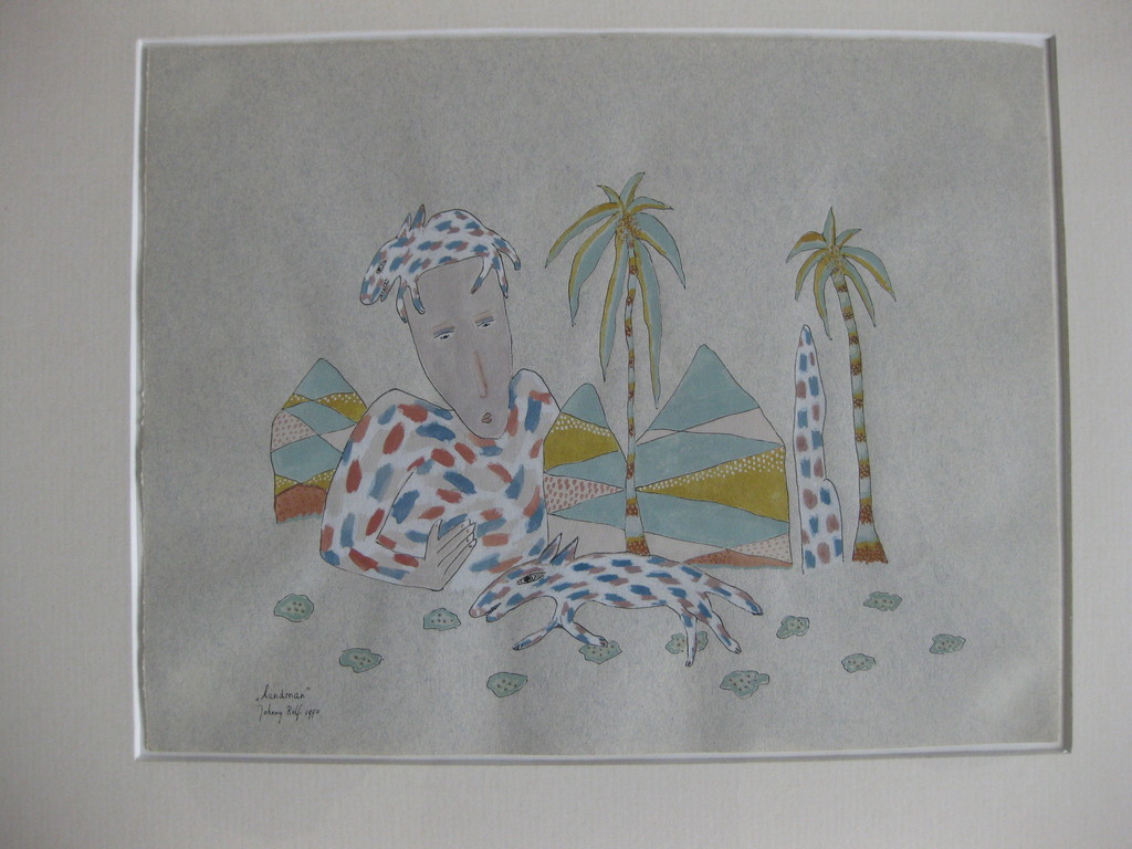 Johnny Rolf, inkt/waterverf, "Handman" kopen? Bied vanaf 20!