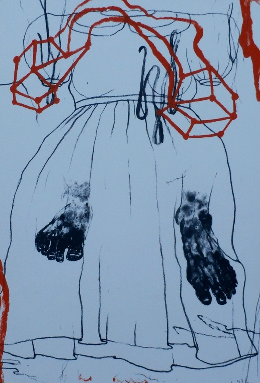 Arno Kramer - zeefdruk: jurk - gesigneerd kopen? Bied vanaf 55!