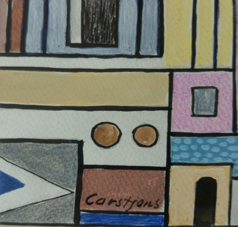 Toine Corstjens - Gouache - Binnenstad kopen? Bied vanaf 125!