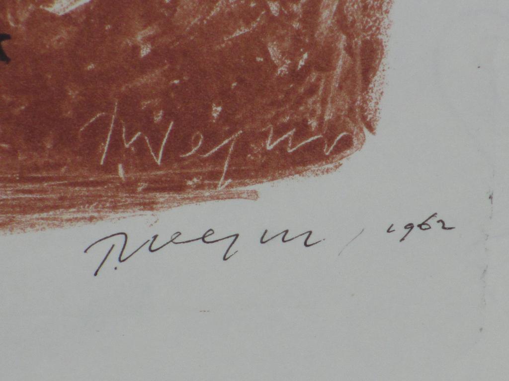 Toon Wegner, Gedroogde zonnebloem, Kleurlitho kopen? Bied vanaf 20!