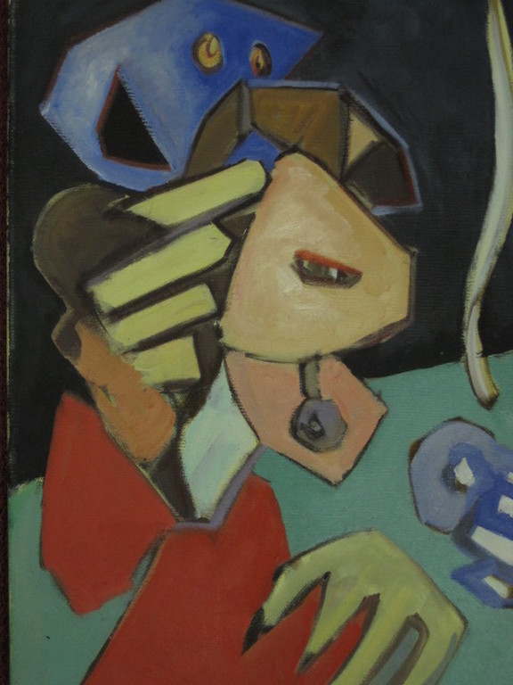 Quintus Jan Telting de "Surinaamse Picasso" groot olieverf OPUS1866 gesigneerd  kopen? Bied vanaf 1!