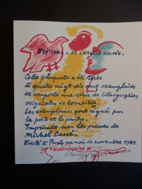 CORNEILLE  LITHO MARIE CASANOVA uit 1984  handgesigneerd kopen? Bied vanaf 1!