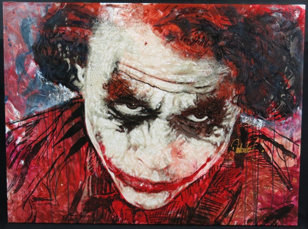 Peter Donkersloot: Handbewerkte Monoprint, The Joker (groot) verkocht voor € 350!