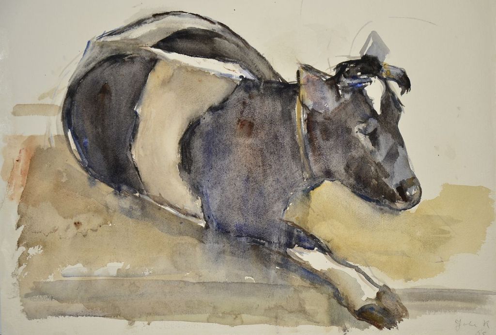 Onbekend: Aquarel. Koe kopen? Bied vanaf 1!