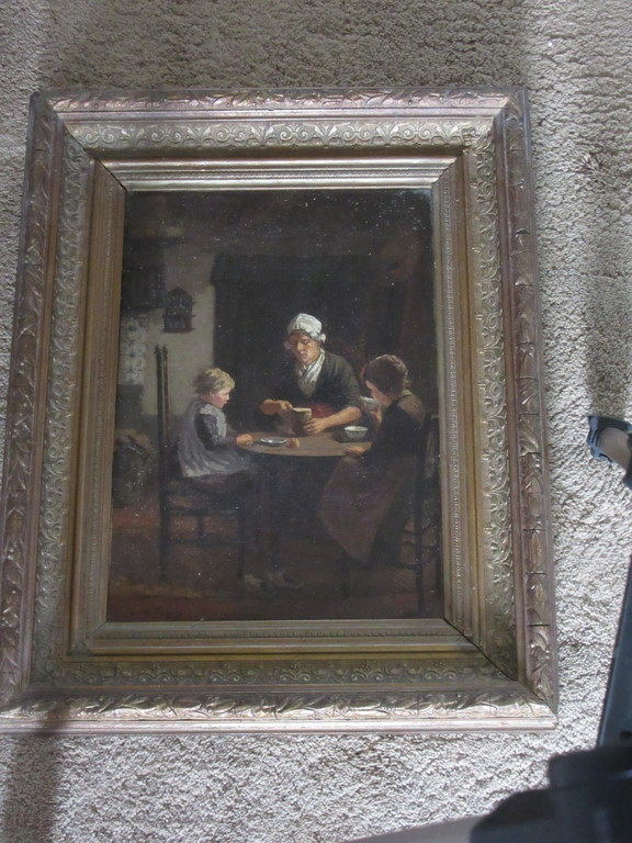 Lammert van der Tonge 1871 - 1937, olieverf op doek, Larens binnenhuis verkocht voor € 140!