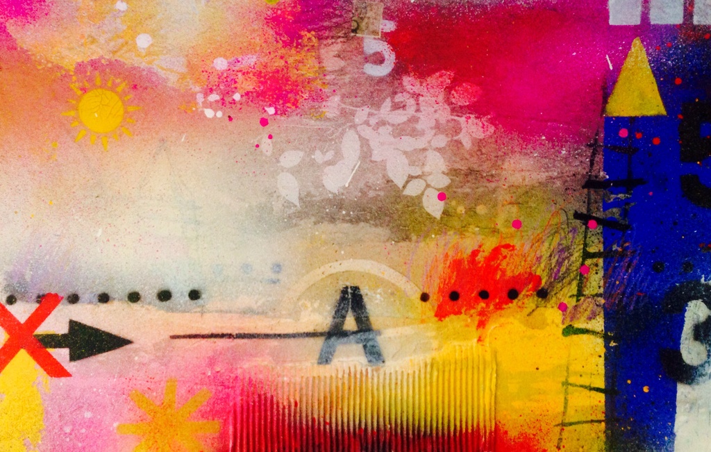 Theo koster , gemengde techniek, festival verkocht voor € 221!