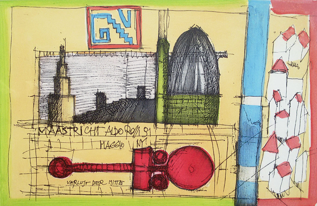 Aldo Rossi - Verlust der Mitte / Bonnefantenmuseum, ets (prachtig ingelijst) verkocht voor € 321!