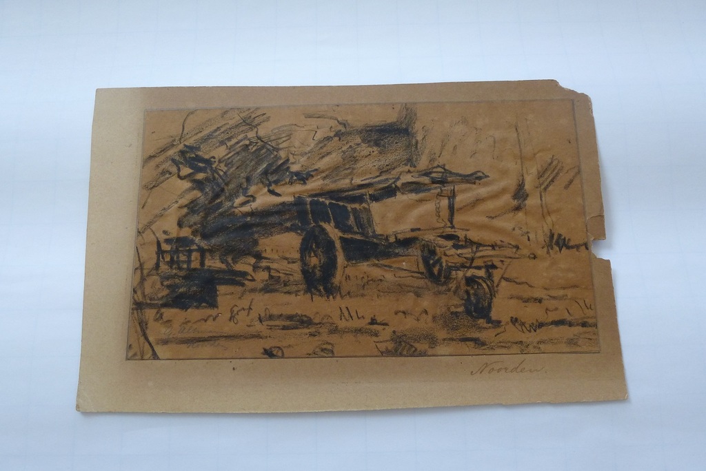 Gerard Altmann, tekening: Boerenkar, handgesigneerd kopen? Bied vanaf 1!