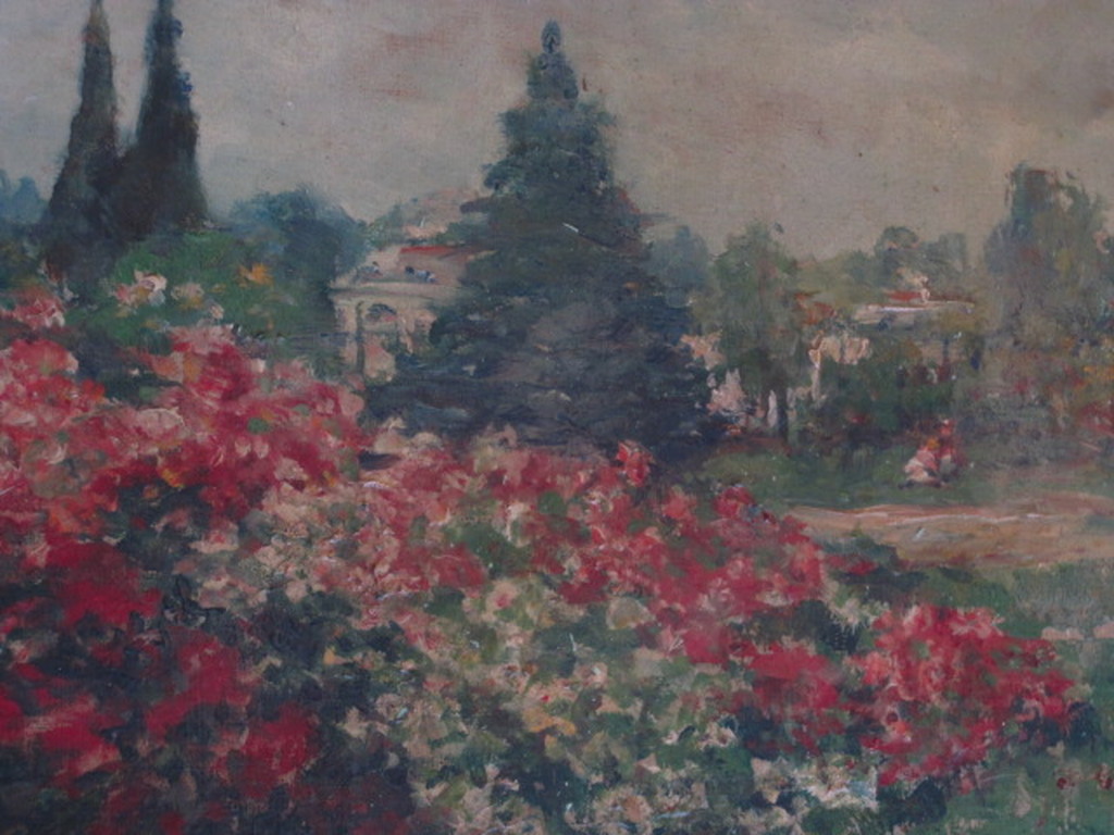 Anton Dirckx (1878-1927) - olieverf 1900 "Kinderen in lommerrijke tuin" gesign. kopen? Bied vanaf 1!