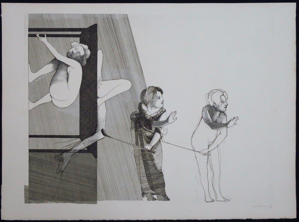 Aad Verhoog: Ets, Zonder titel  verkocht voor € 35!