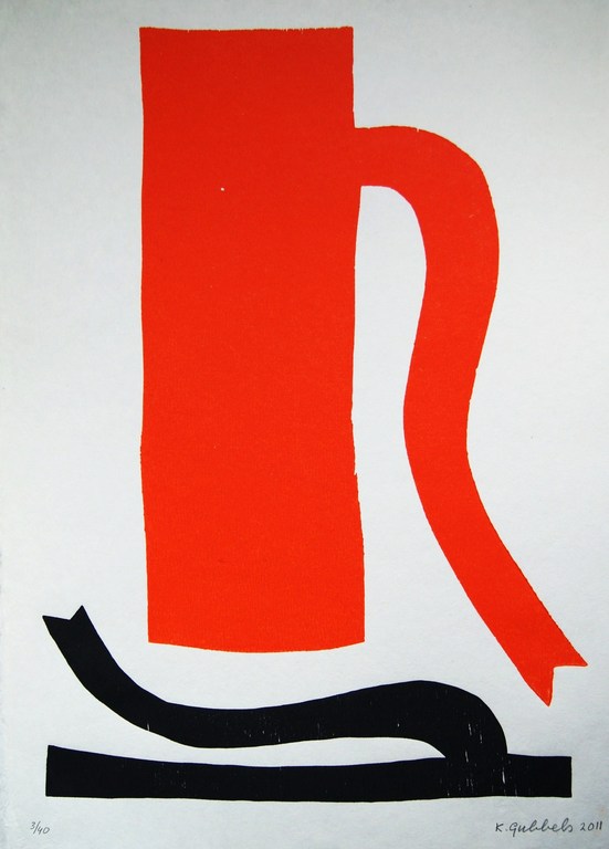 Klaas Gubbels grote houtdruk uit 2011. verkocht voor € 475!