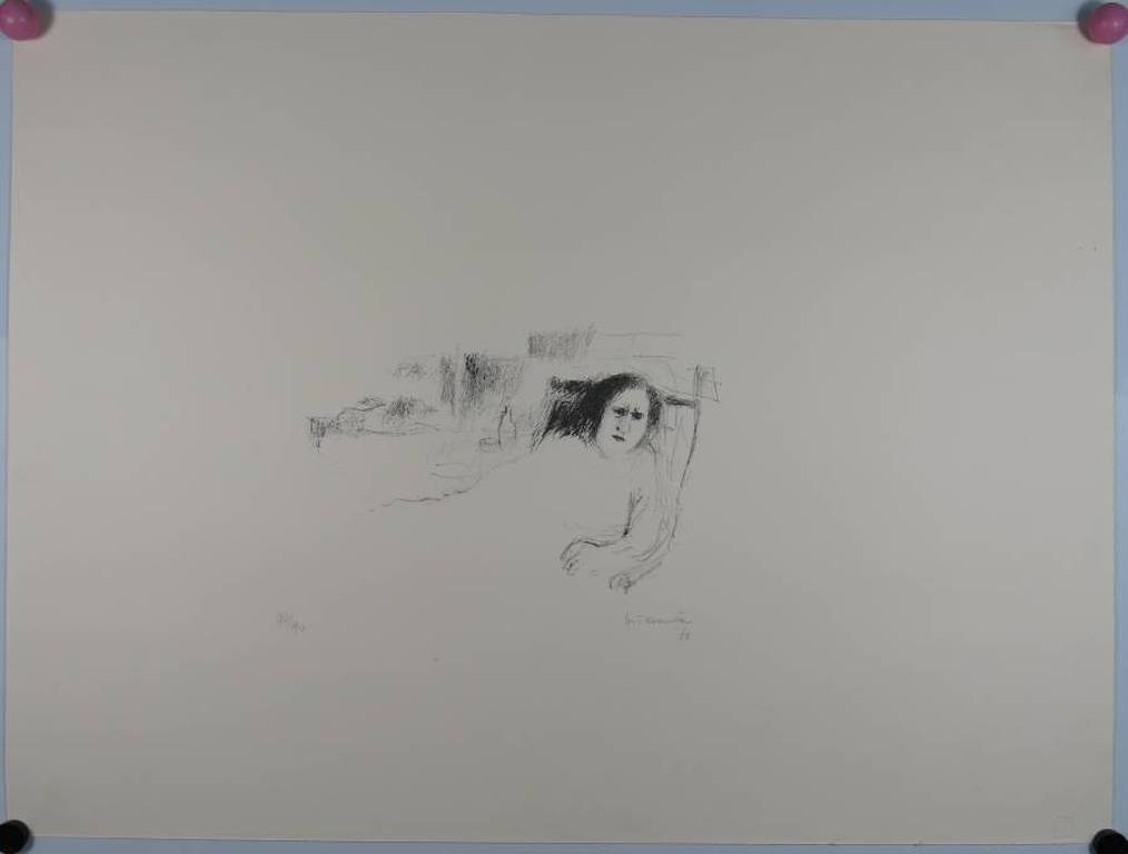 Metten Koornstra: Litho, Vrouw in stoel kopen? Bied vanaf 50!