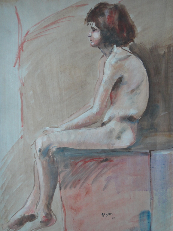 Hollandse school, aquarel, portret van naakt kopen? Bied vanaf 1!