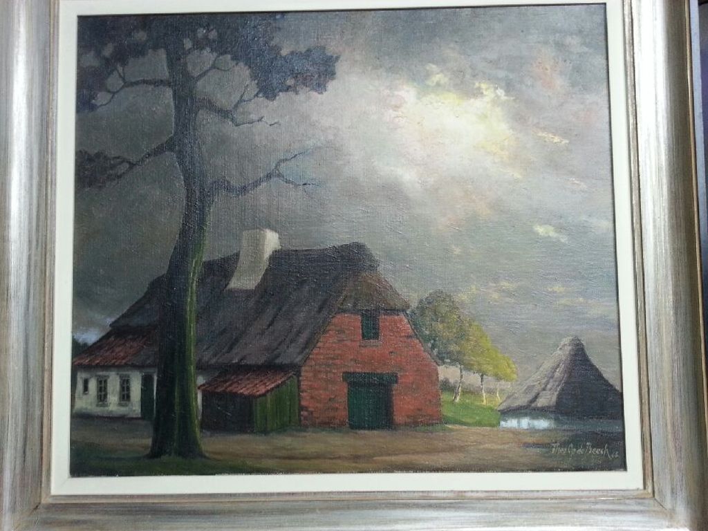 Theo op de Beeck, (1901 - 1993) Lieremanschilders. Boerderij op de Kempen. verkocht voor € 50!