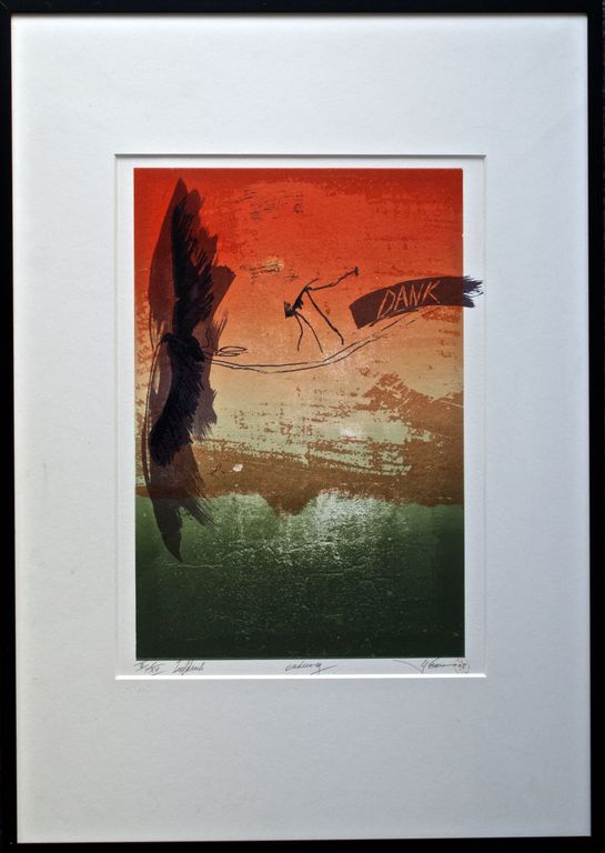 Zeefdruk in lijst met als titel "DANK" oplage II / XV kopen? Bied vanaf 1!