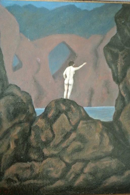 Ferry Slebe, Uitkijken op een bergmeer 1960, olie paneel 21 x 27cm kopen? Bied vanaf 75!