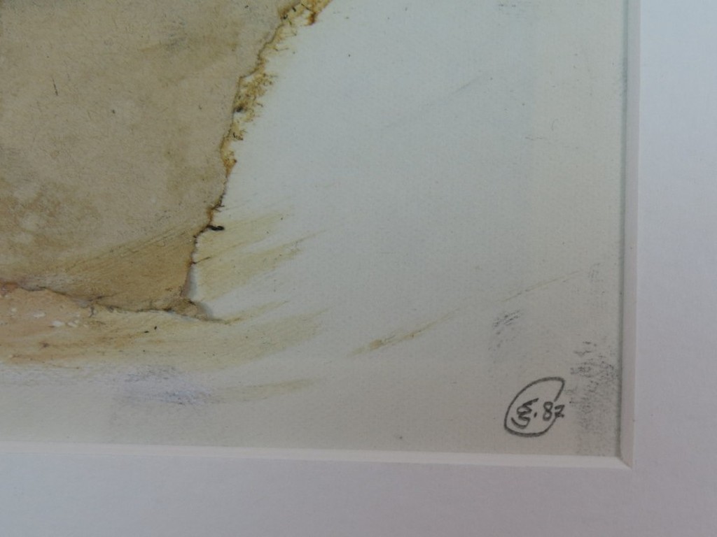 Gerard van Rijnsoever: Krijt en collage op papier, Zonder titel kopen? Bied vanaf 1!