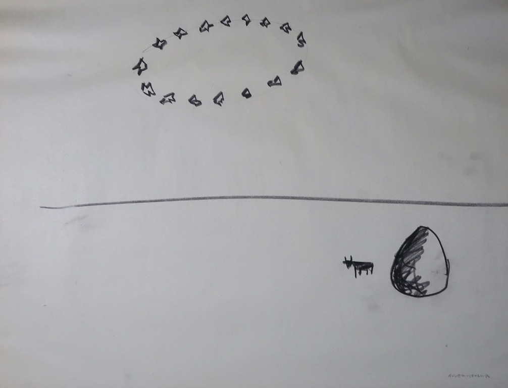 Ruven Levav: Krijttekening, Vogels in de lucht kopen? Bied vanaf 1!