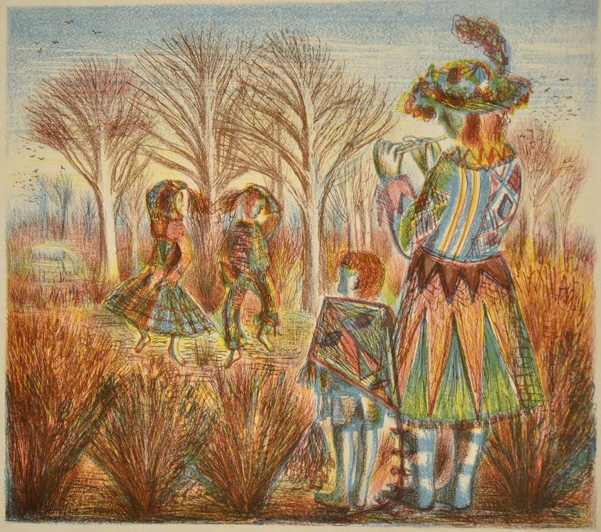 Kees Andrea: Litho. Fluitspeler verkocht voor € 40!