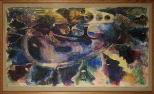 Hans de Wit - Hans de Wit: Aquarel, Arbre magique - Ingelijst (Groot!) kopen? Bied vanaf 200!