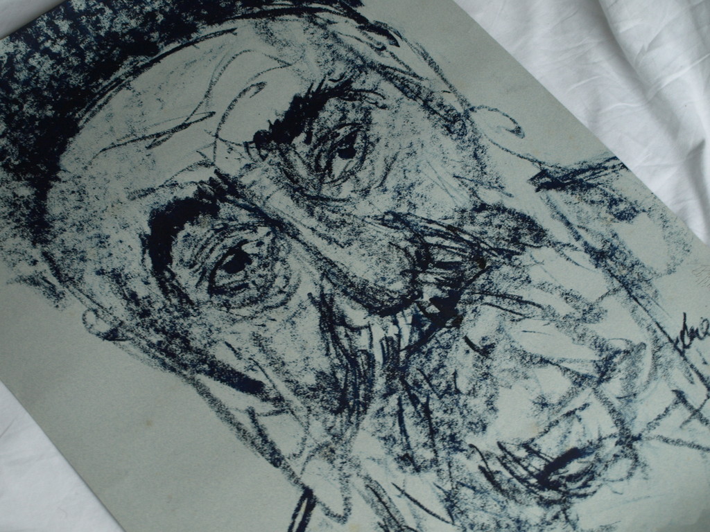 Ralph Prins : Tekening , Rabbijn – gesigneerd – 1990 kopen? Bied vanaf 1!