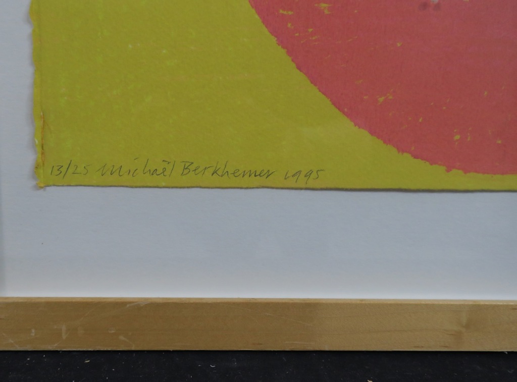 Michael Berkhemer: Zeefdruk, Zonder titel (groen/rood) kopen? Bied vanaf 70!