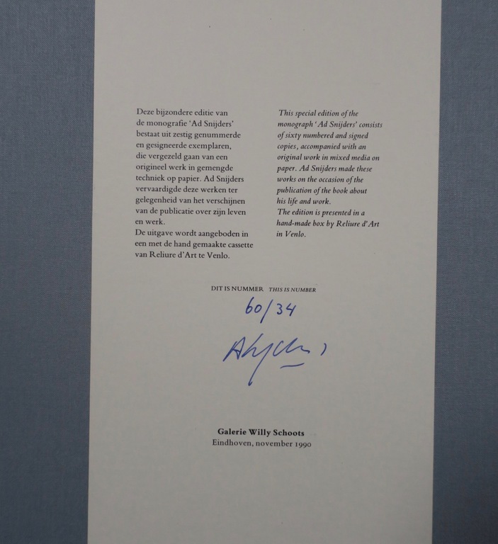 Bijzondere uitgave: Monografie Ad Snijders + Origineel werk in gemengde techniek kopen? Bied vanaf 80!