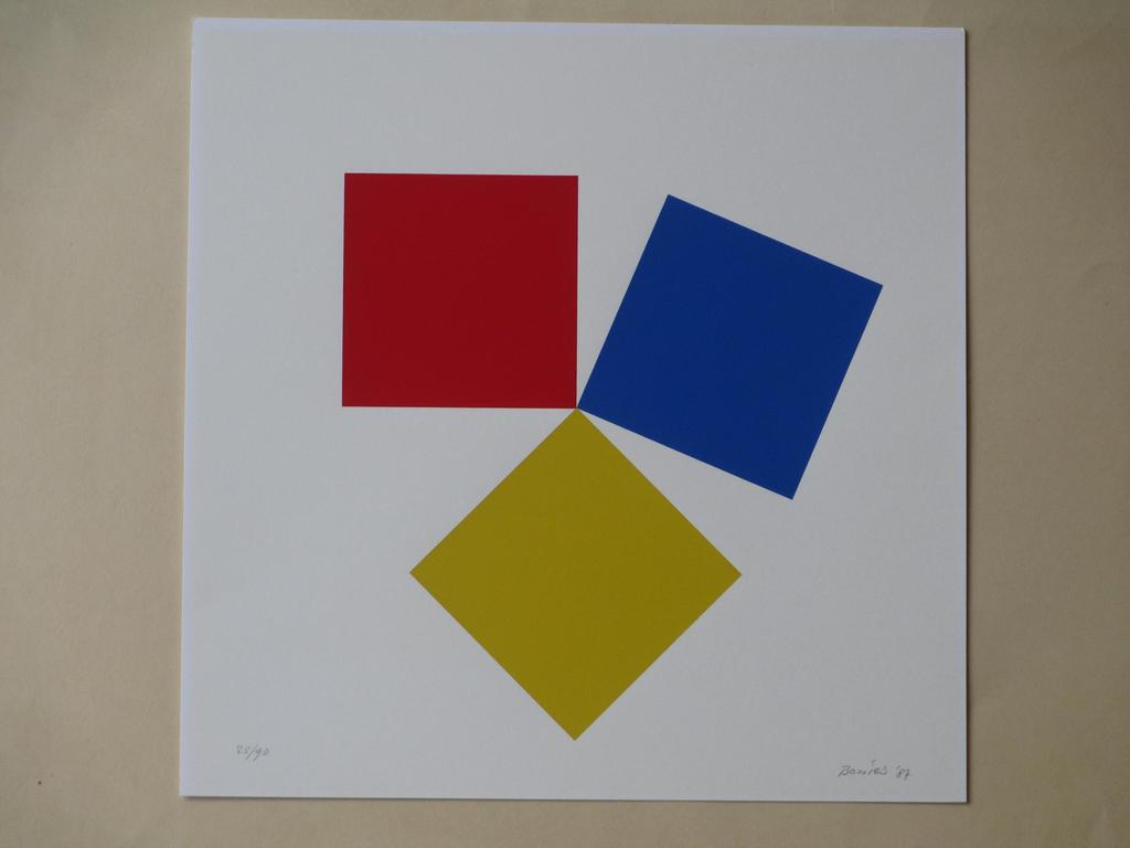 Bob Bonies, Geometrische compositie met vierkanten, Zeefdruk kopen? Bied vanaf 45!