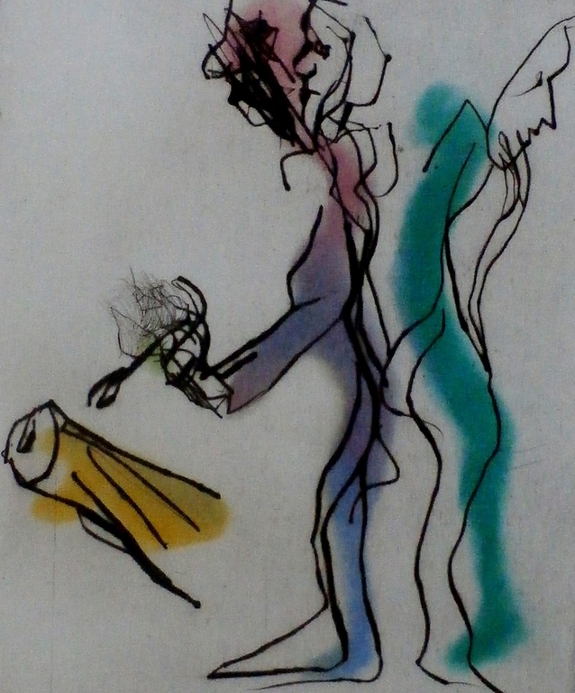 Ger Lataster - Compositie, droge naald ets met aquatint 3 - 1990 verkocht voor € 125!