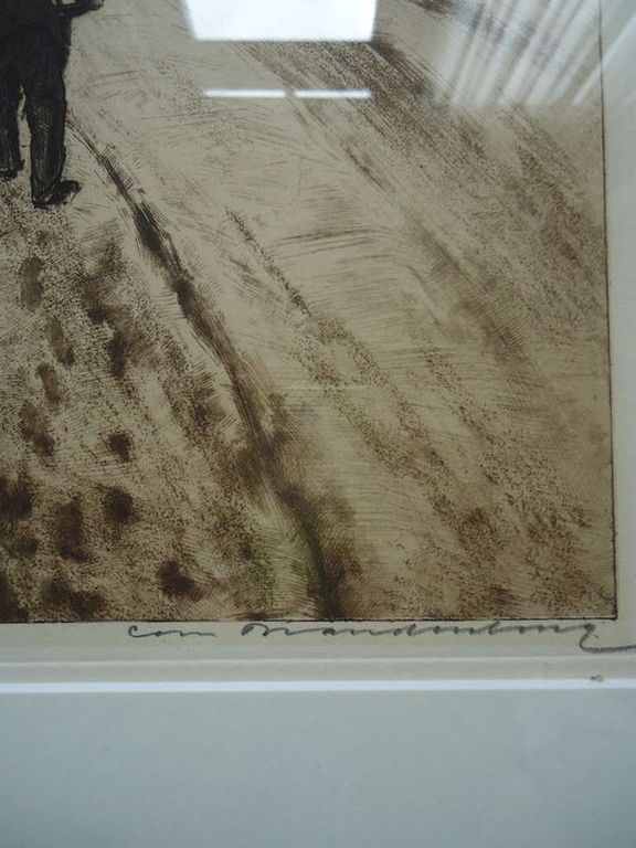 Cornelis Brandenburg ( 1884 - 1954 ) - ets - Lijnbaansgracht.  kopen? Bied vanaf 1!