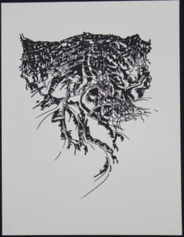 Maarten Beks: Zeefdruk, Abstract Landschap I kopen? Bied vanaf 1!
