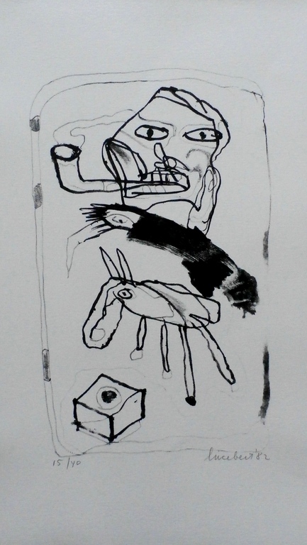 Lucebert - litho + gedicht: De roker - 1982 kopen? Bied vanaf 225!