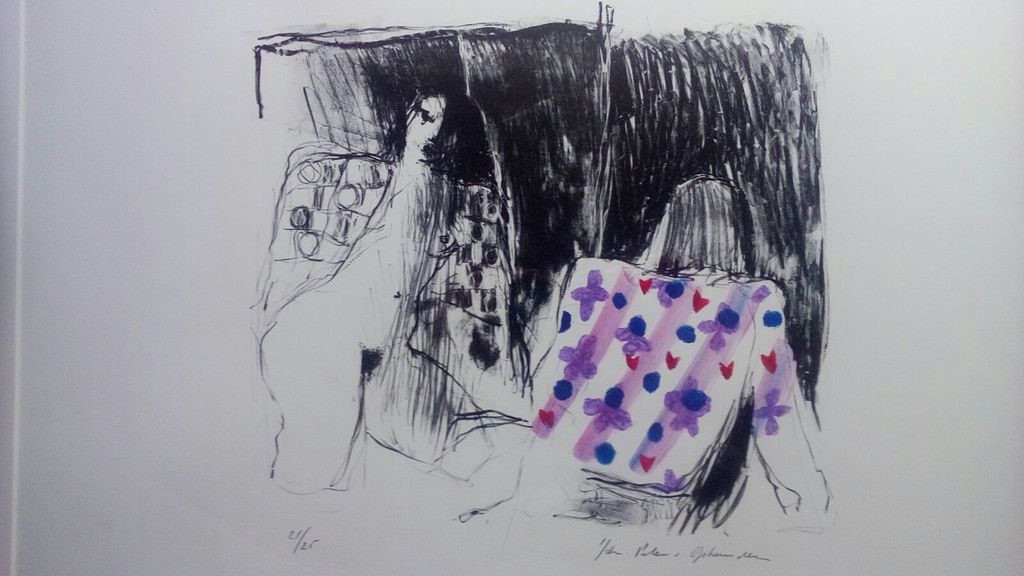 Jan-Peter van Opheusden, litho: 'Verleiding' - Ingelijst kopen? Bied vanaf 55!