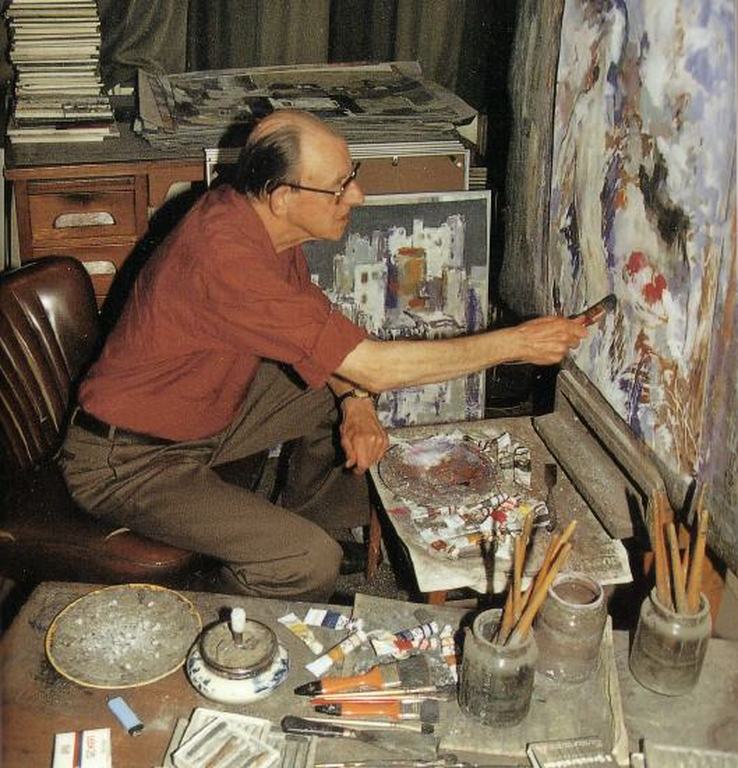 Jelle Hoogstra - Wolkenlucht boven water, gouache kopen? Bied vanaf 95!