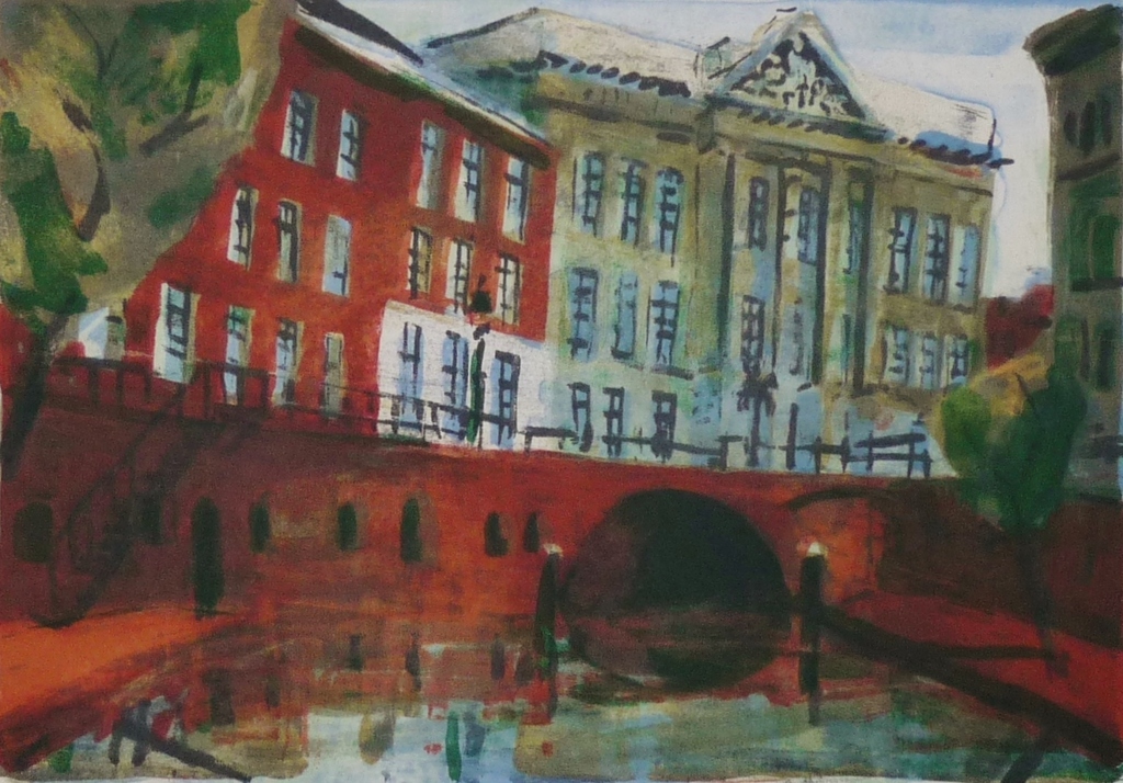 Jeroen Hermkens: Kleurenlitho, Stadhuis Utrecht kopen? Bied vanaf 90!
