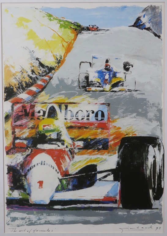 Onbekend gesigneerd: Zeefdruk, The Art of Formula 1 - Ingelijst verkocht voor € 60!