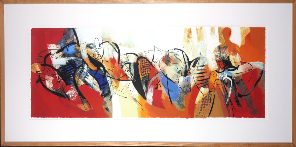 Peter Meijer: Zeefdruk, Bergen aan zee - Ingelijst verkocht voor € 50!