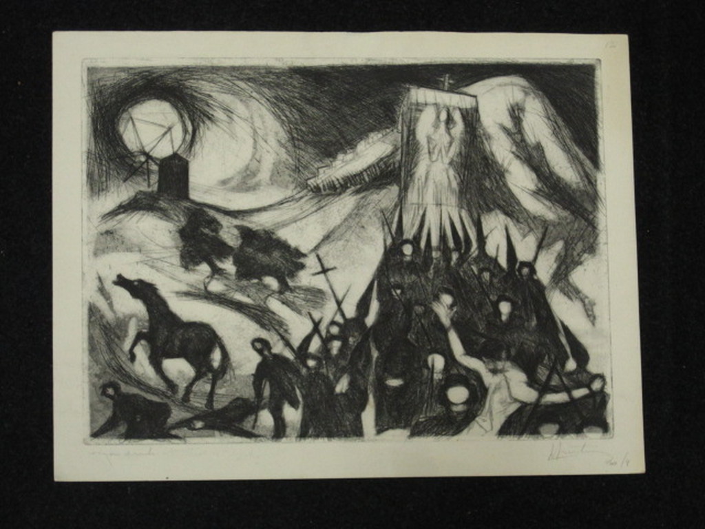 Uitgesproken werk van Walter Barten (1935-2004) Ets "Glogotha" gesigneerd  kopen? Bied vanaf 1!