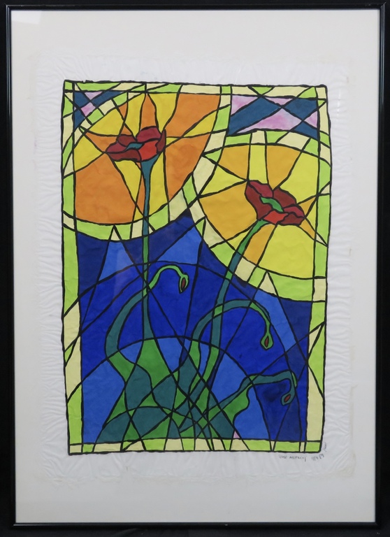 Piet Quekel: Gouache op rijstpapier, One morning- Ingelijst verkocht voor € 70!