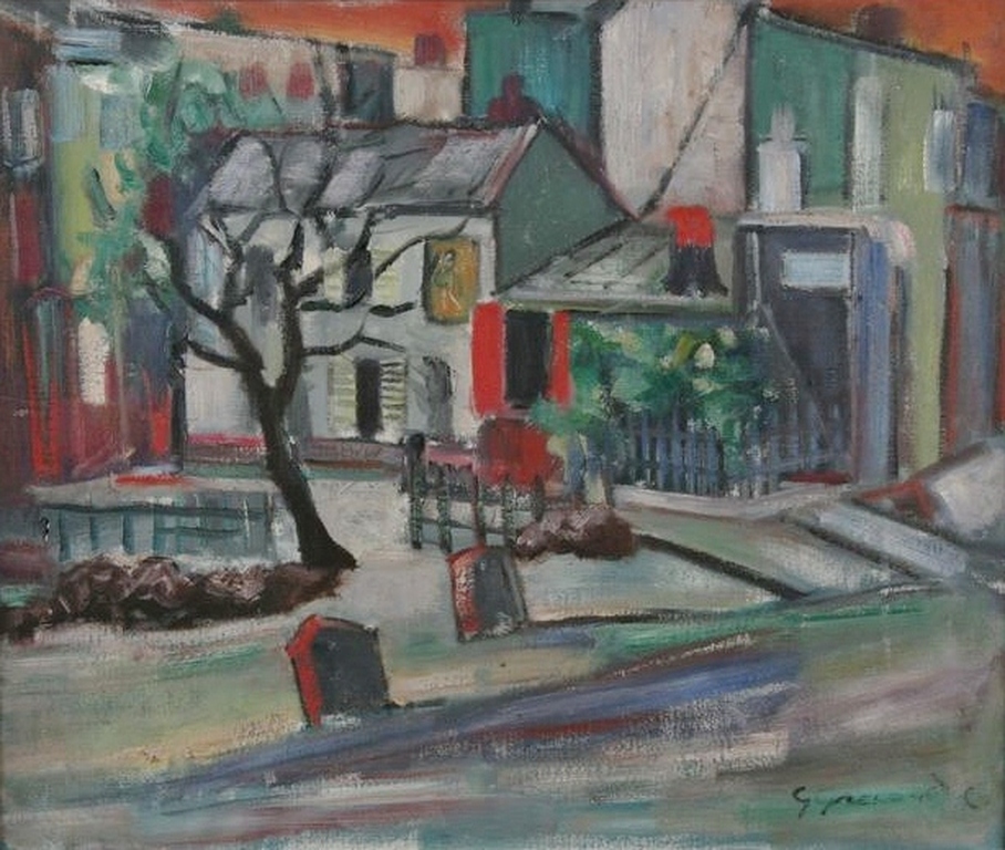 Gerard Grassere, Olieverf op doek, Parijs straatgezicht verkocht voor € 320!